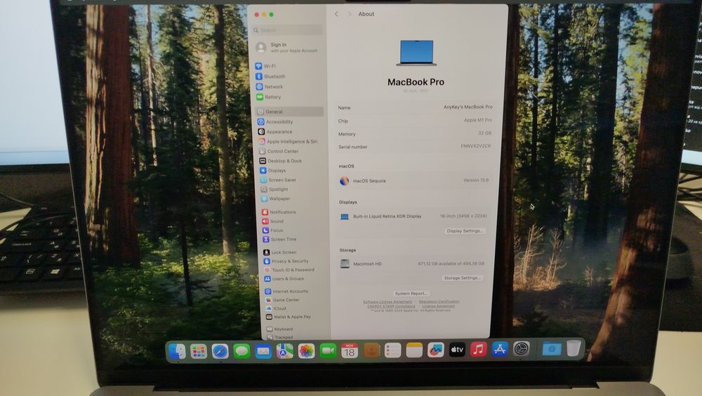 MacBook Pro 16 2021 M1 Pro  / 512 Gb SSD / DDR5 32 Gb