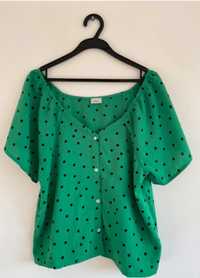 Блуза зелена в горошок