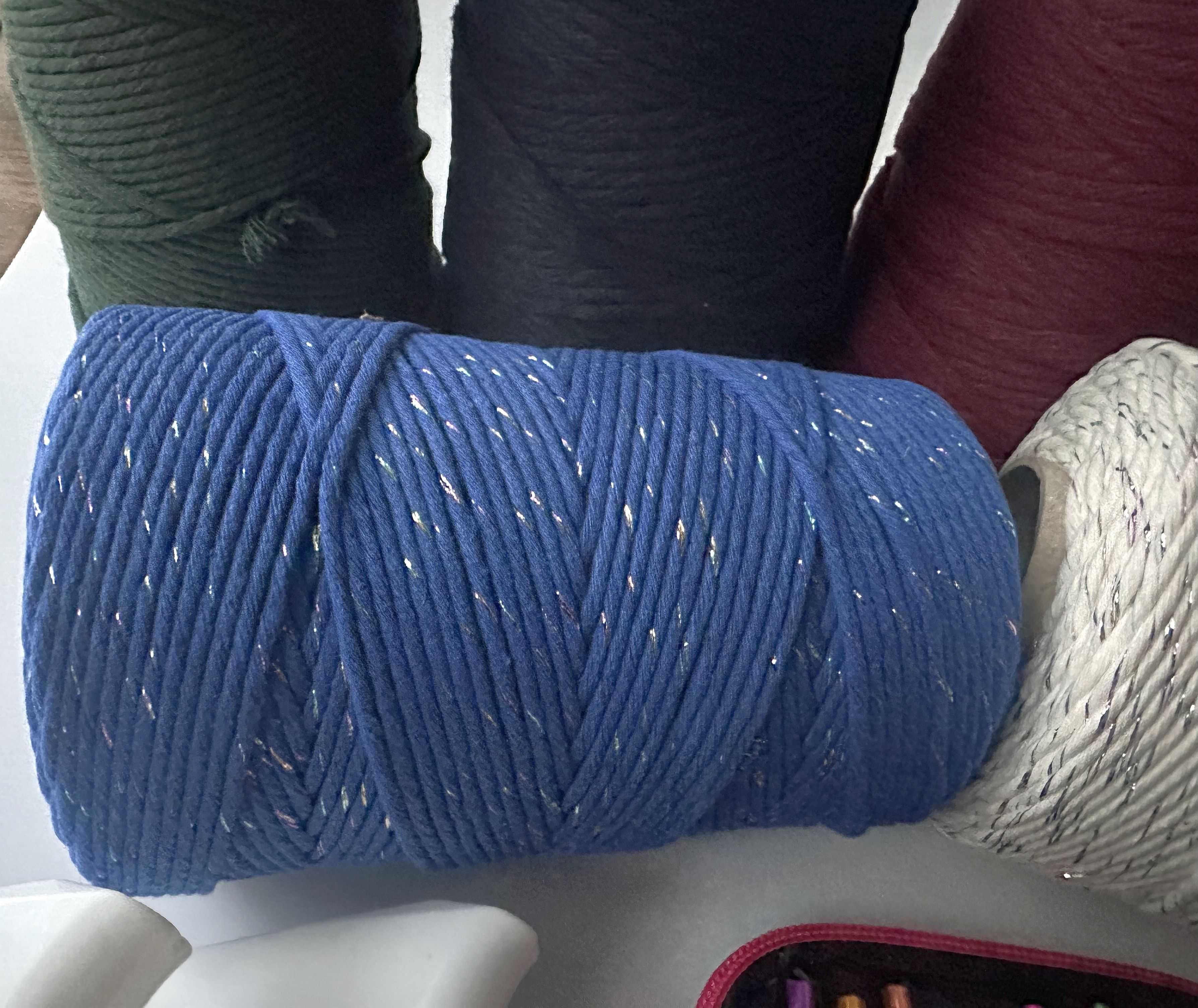 Zestaw do Makramy 6x sznurek + 5x Krochmal + Szydełka