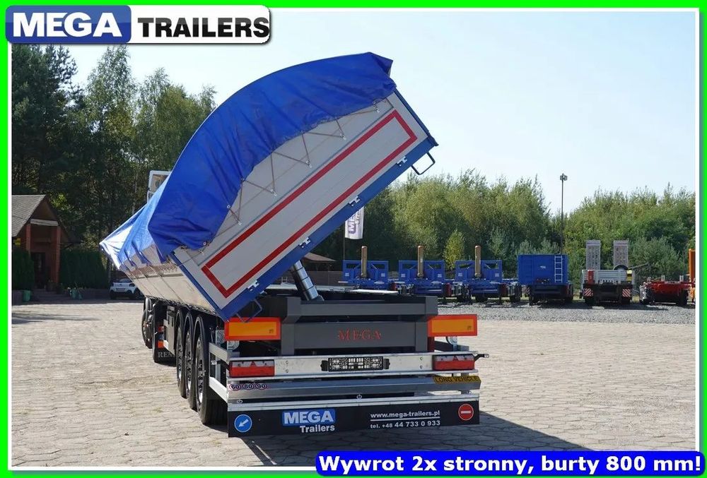 Platforma z wywrotem, 2 strony, 12,60 m, burta 800 mm!  GOTOWA !!! Wywrotka 30 TON ład. materiały sypkie i palety, NOWOŚĆ !!