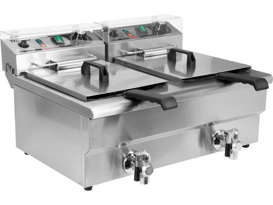 Frytownica elektryczna YATO z zaworem spustowym – 12 L lub 2×12 L