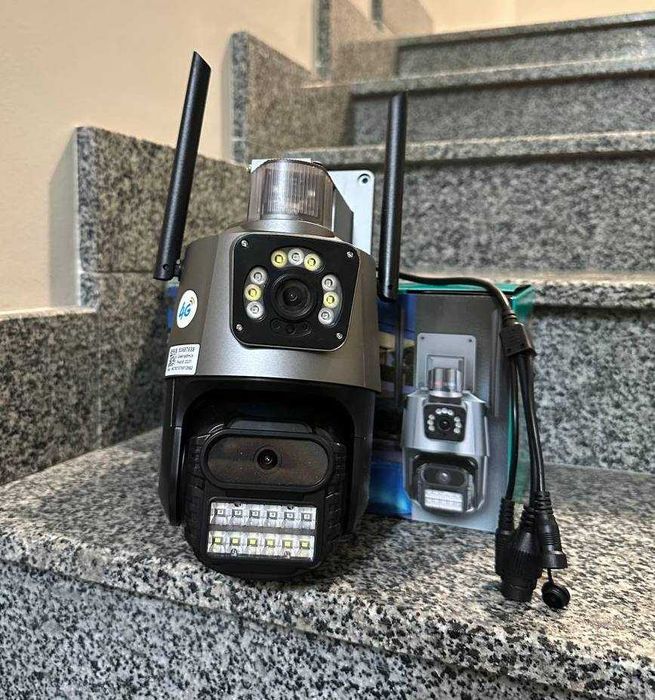 Двойная 4G LTE камера видеонаблюдения V380 pro P11 с ночным видением