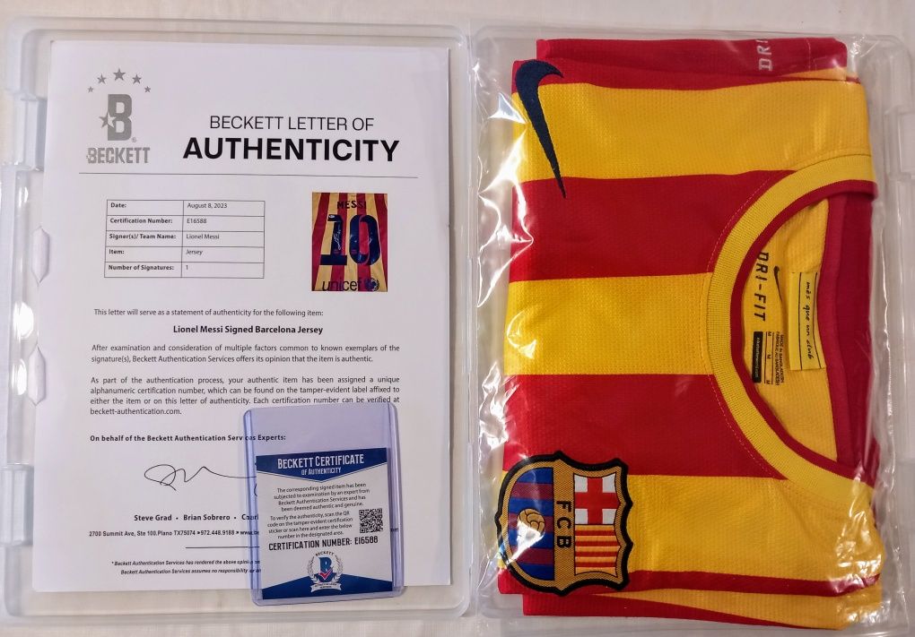 Lionel Messi, autografo beckett Barcelona 13/14