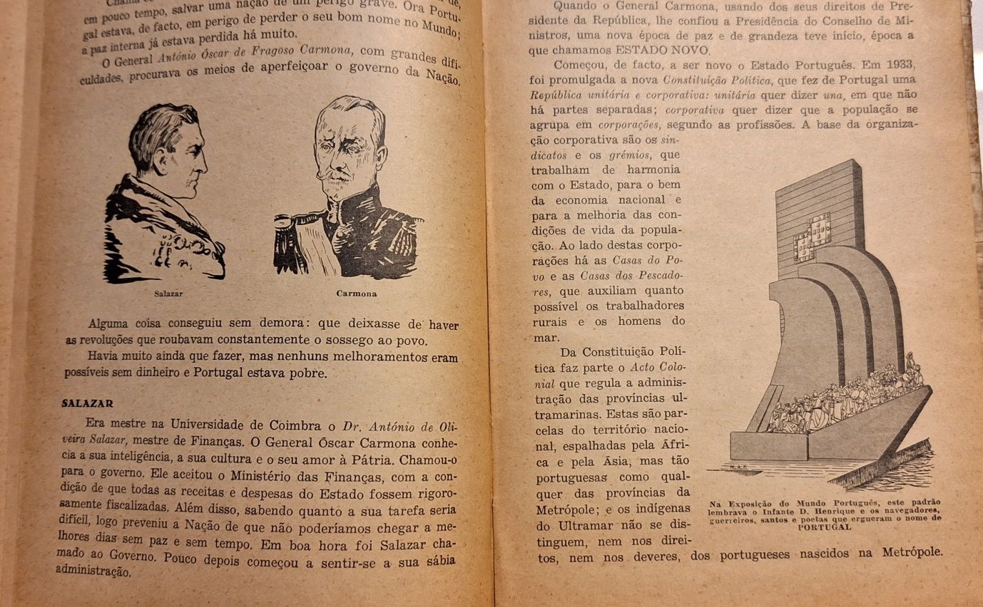 Manual escolar anos 50 de história de Portugal