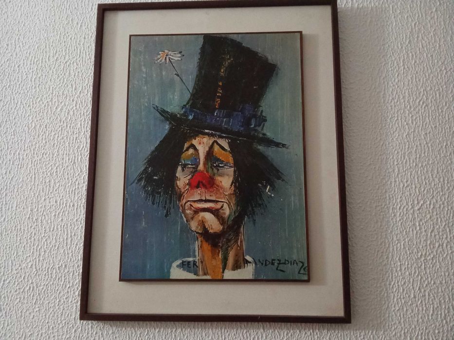 Quadro Palhaço - em bom estado