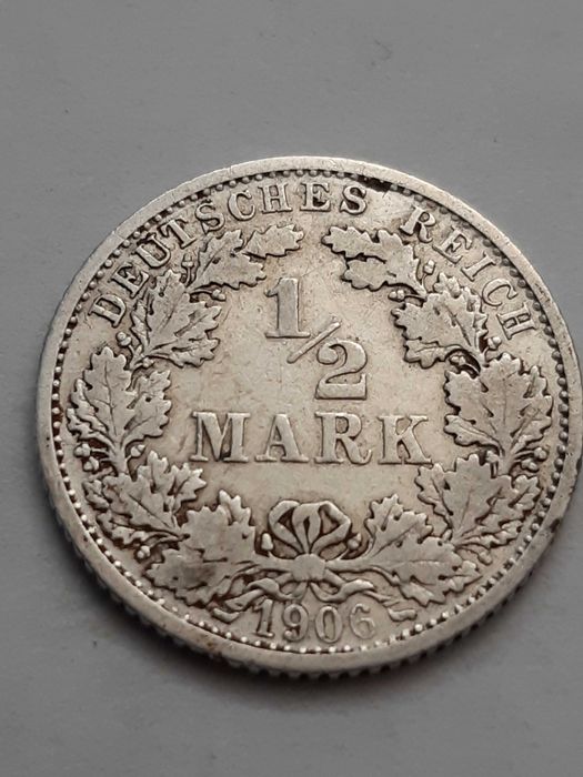 Niemcy Cesarstwo Niemieckie 1906 - 1/2 marki mennica F
