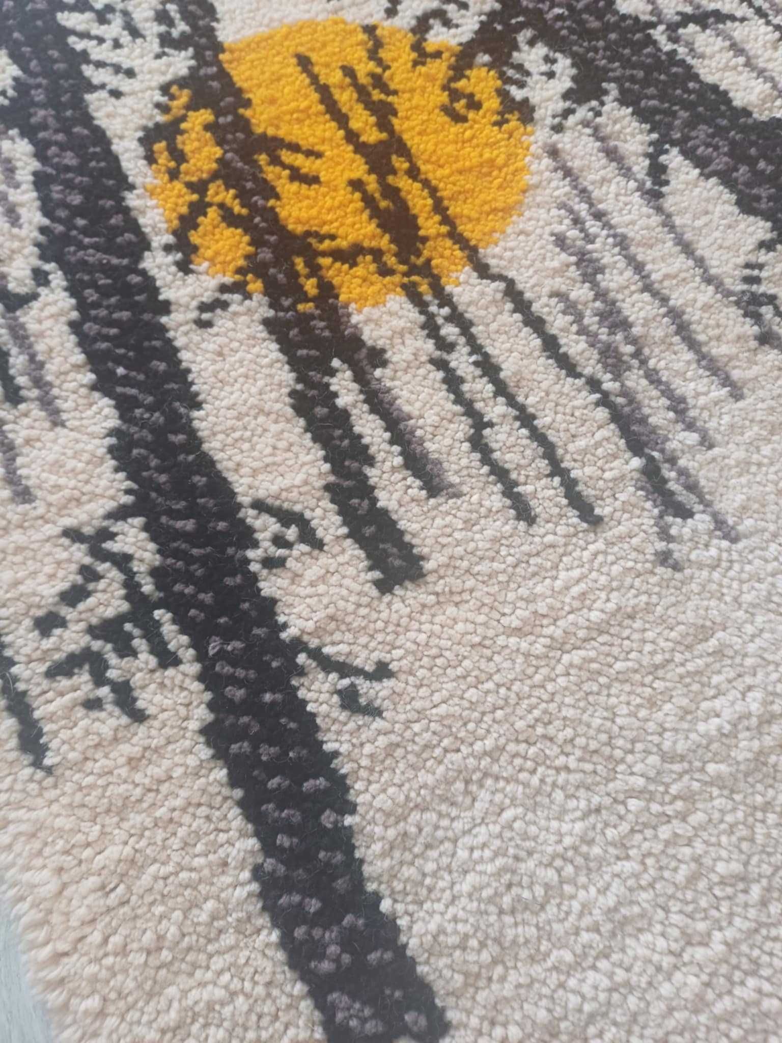 wełniany gobelin, kilim lata 70-te