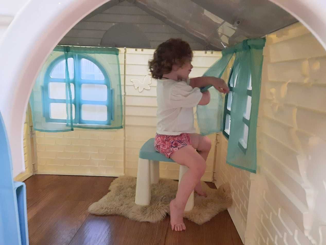 Домик пластиковый детский игровой  будинок со шторками