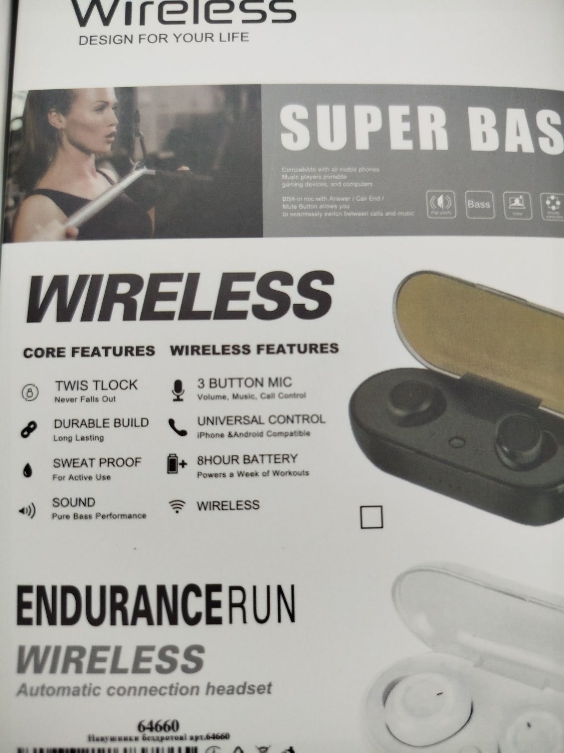 Блютуз Наушники Wireless sport