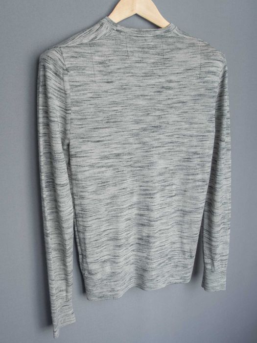 Allsaints, 100% wełna merino, longsleeve, jasnoszary, rozmiar S/M.