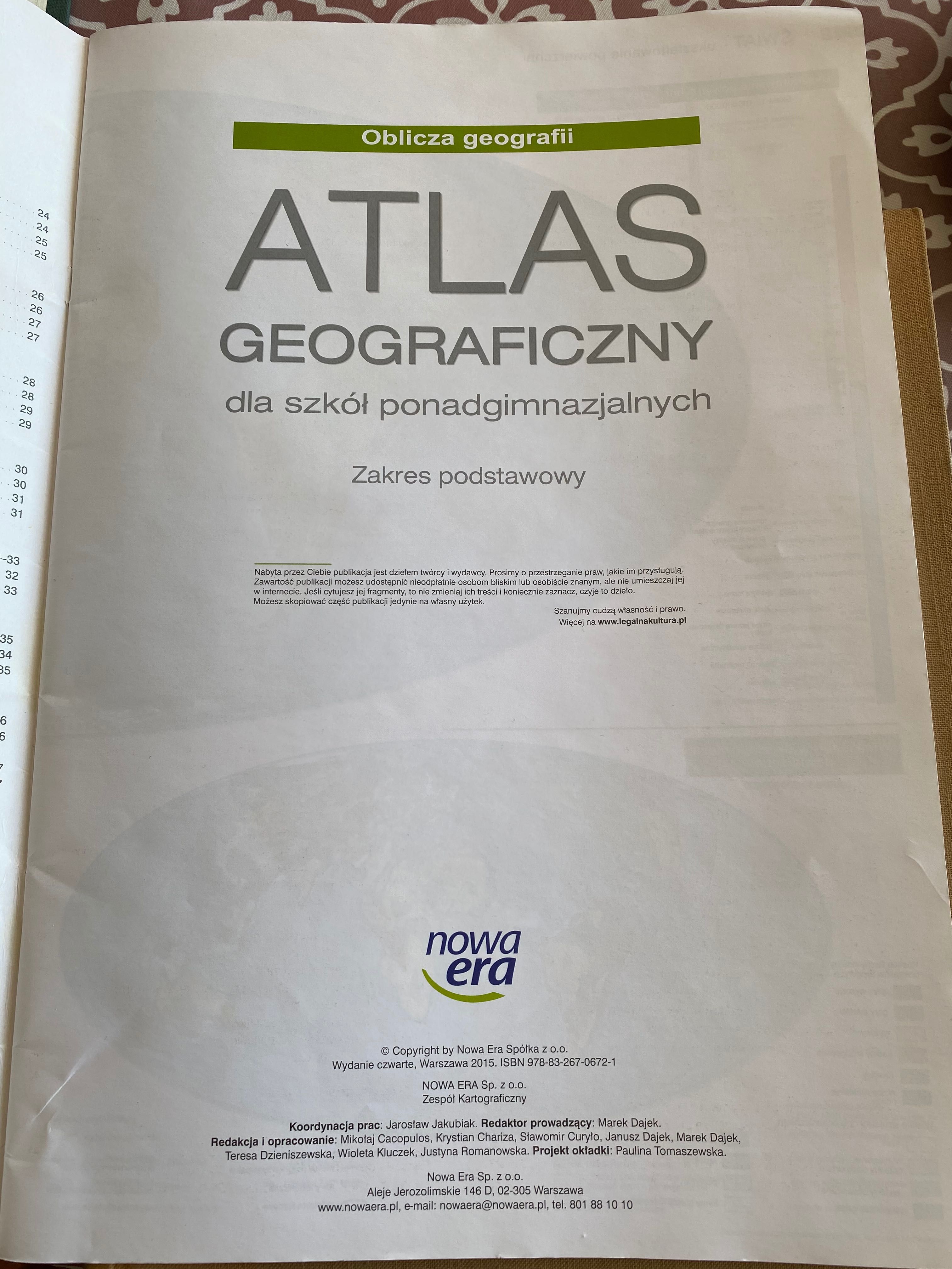 Atlas geograficzny dla szkół ponadgimnazjalnych - nowa era