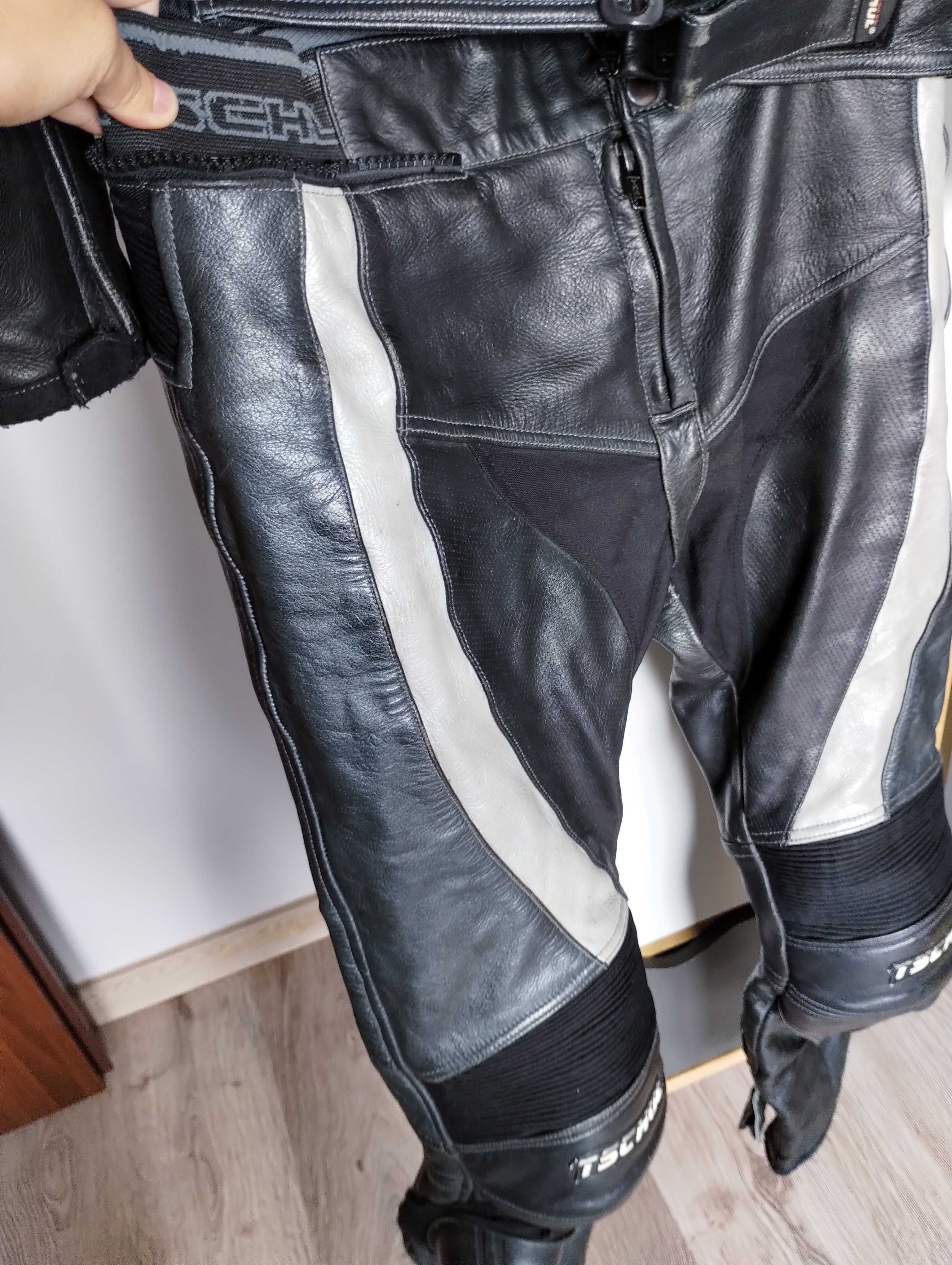 Kombinezon dwuczęściowy motocyklowy męski skórzany Tschul L