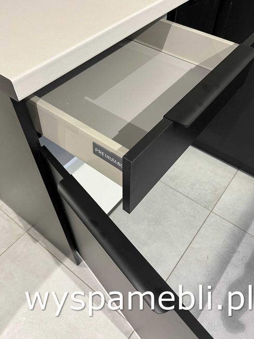 NOWA kuchnia 280+60 każdy wymiar kaszmir czarny meble kuchenne wyspa