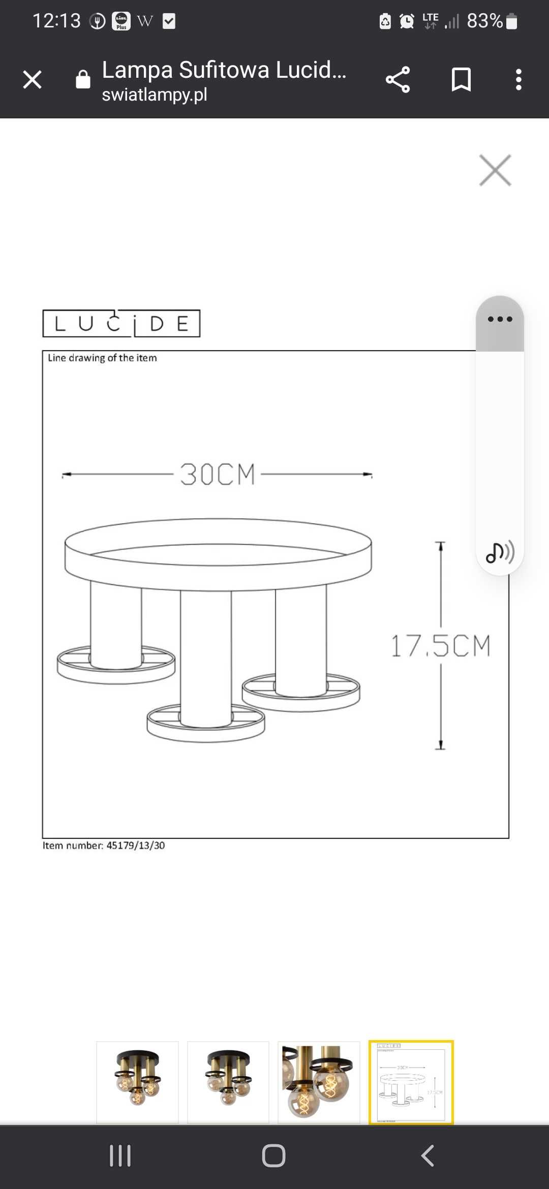 Lampa sufitowa ANAKA, NOWA