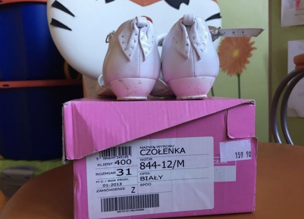 Pantofle buty komunijne roz 31 skóra Zarro girl