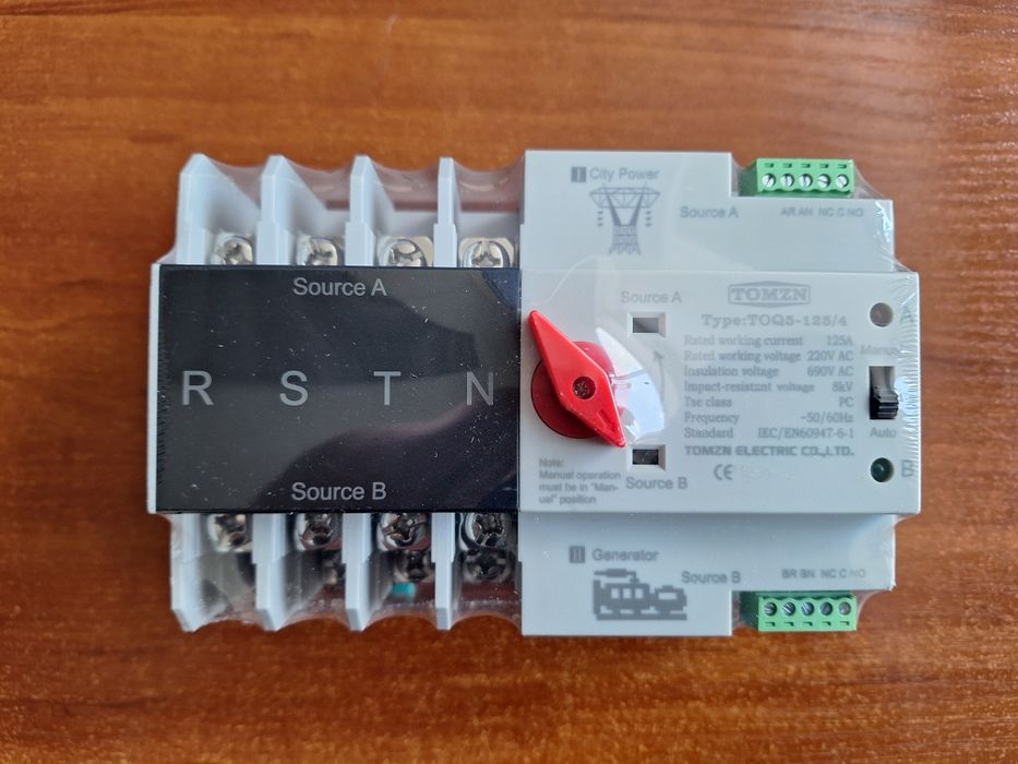 Tomzn 4p 125A, новий. 3х фазний АВР. Наявність