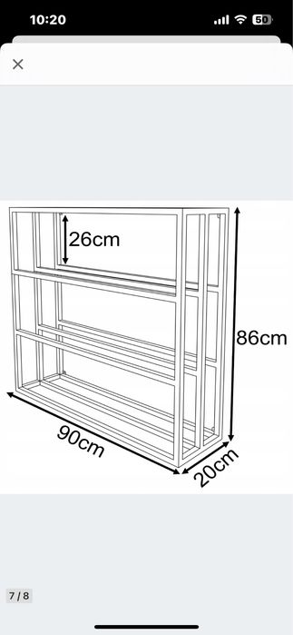 Regał industrialny/loft półka na książki