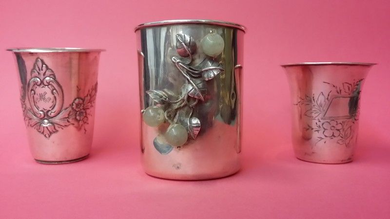 Conjunto de copos antigos em cristal