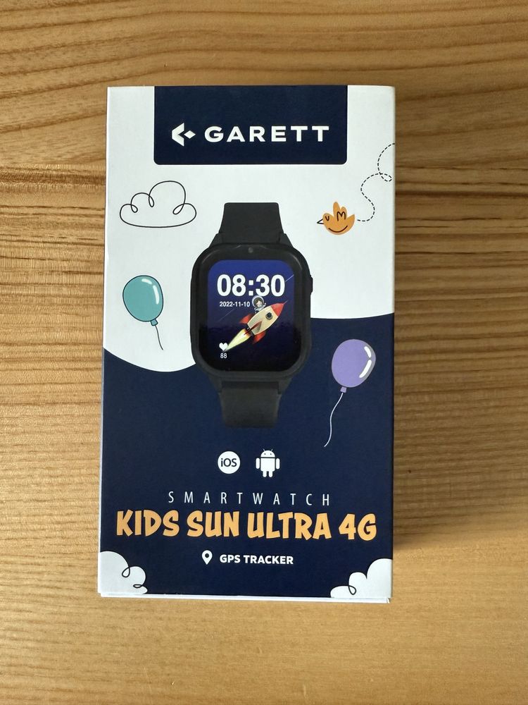 Smartwatch Garett Kids Sun Ultra 4G czarny - NOWY, z gwarancją