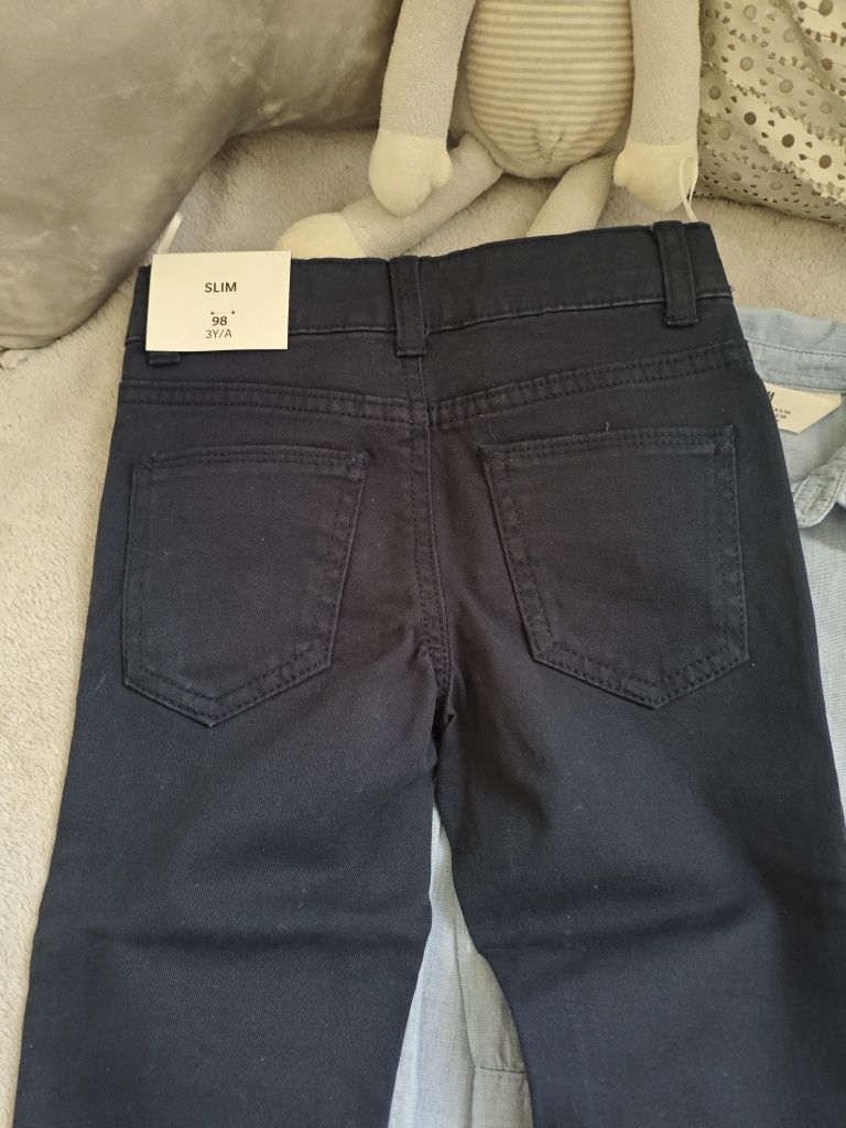 NOWE Spodnie wizytowe i koszula  H&M C&A r. 98