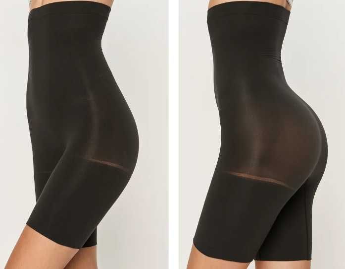 Spanx Szorty Czarne Bielizna korygująca modelująca wysoki Stan Roz L