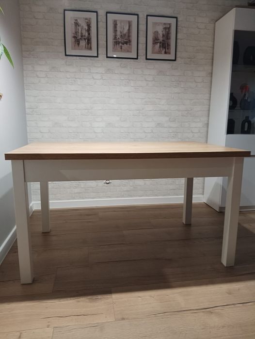 Stół rozkładany biały/ dąb 190cm