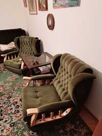 Kanapa i 2 fotele vintage / zestaw wypoczynkowy