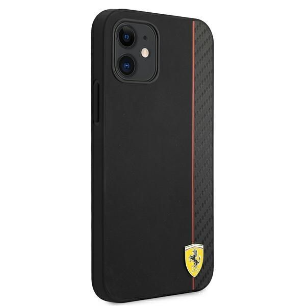 Etui Ferrari iPhone 12 Mini 5,4" Czarny Karbon On Track