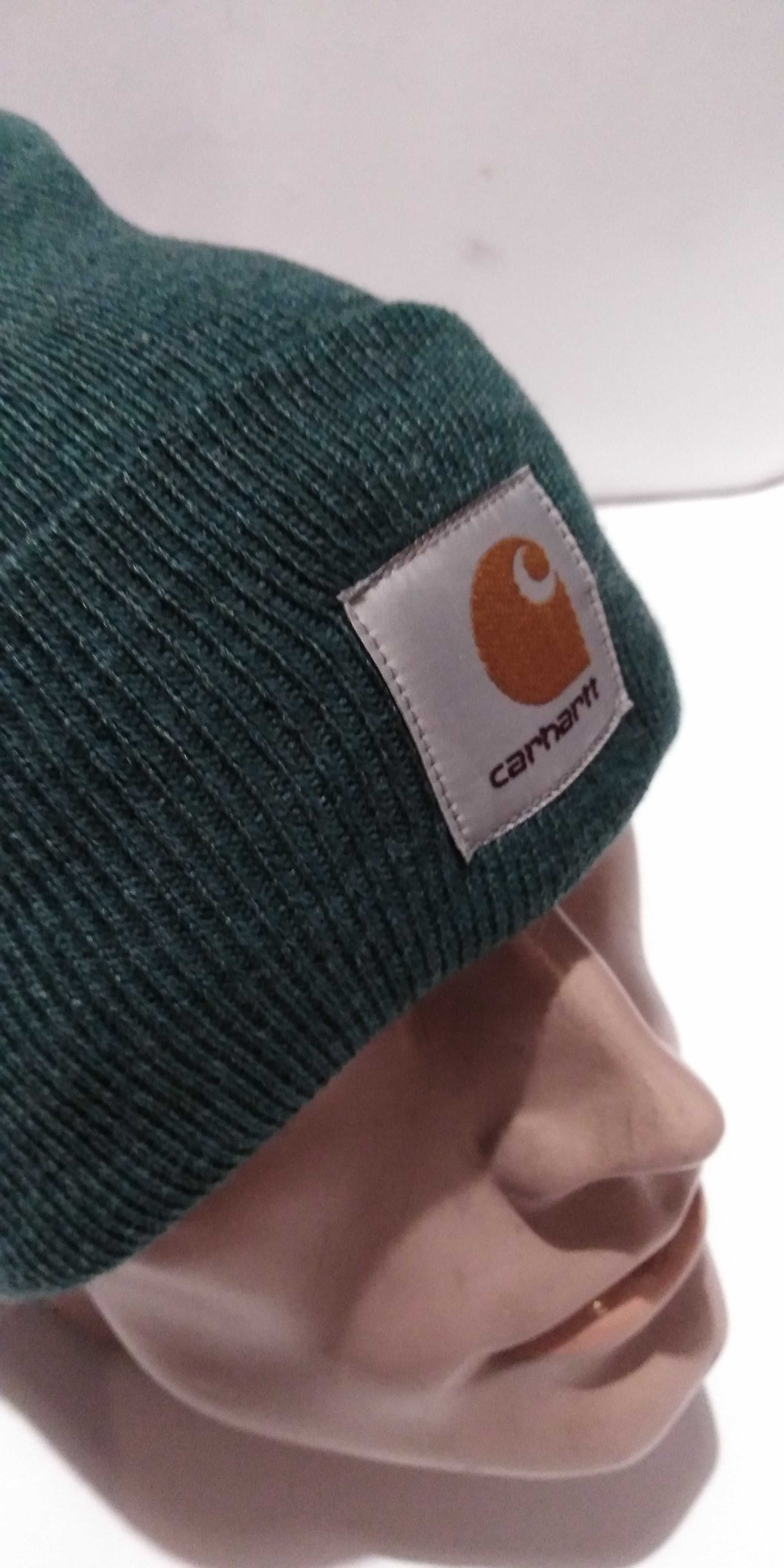 Carhartt czapka zimowa nowa klasyka okazja zielono popielata