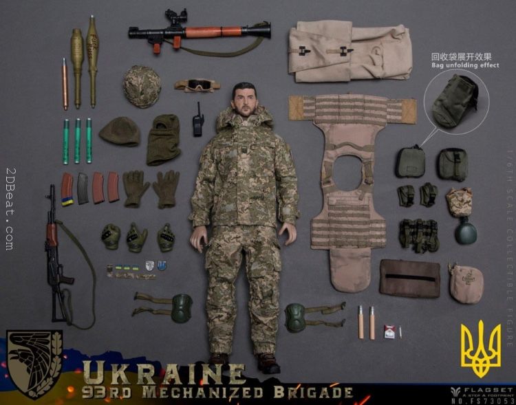 Фигурка 1/6 UKRAINE 93RD MECHANIZED BRIGADE flagset тип hot toys