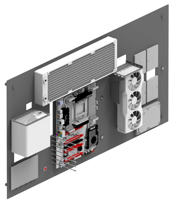 Obudowa H-CASE 1 RAL -  Otwarta obudowa PC, montaż na ścianie