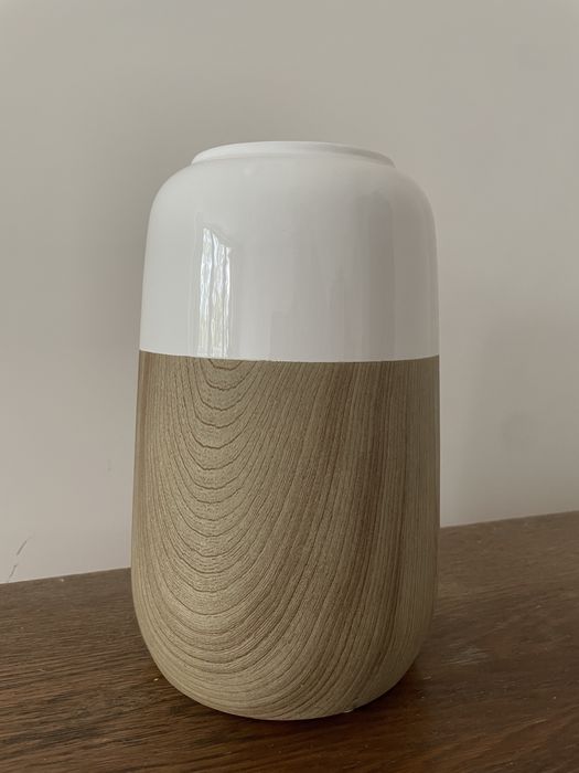 Duży wazon home&you maderros beżowo-biały imitacja drewna