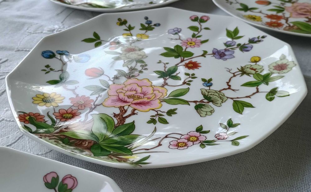 Komplet 7 talerzy deserowych – Kaiser W. Germany, dekoracja „Nanking”