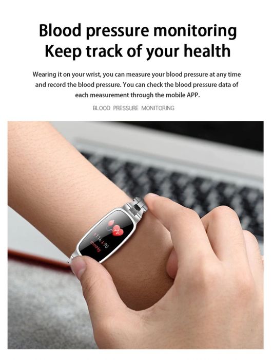 Smartwatch Frequência Cardíaca Relógio para Mulheres, resistente água.