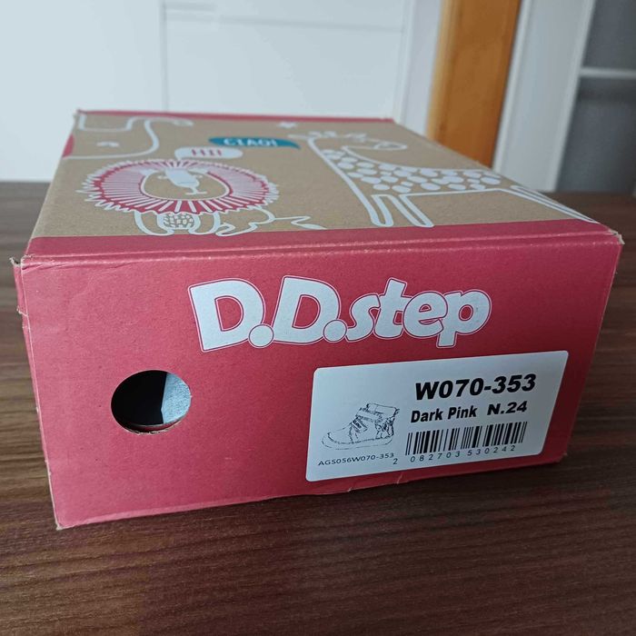 Buciki zimowe, śniegowce dla dziewczynki DD step barefoot różowe 24
