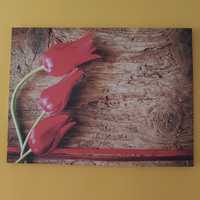 Obraz na płótnie kwiaty na drewnie 75 × 100