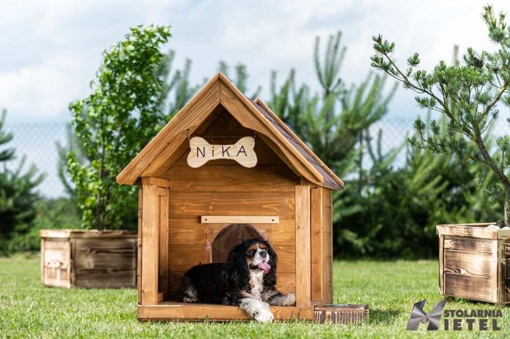 Średnia buda dla psa z tarasem ocieplana Najlepsza OFERTA
