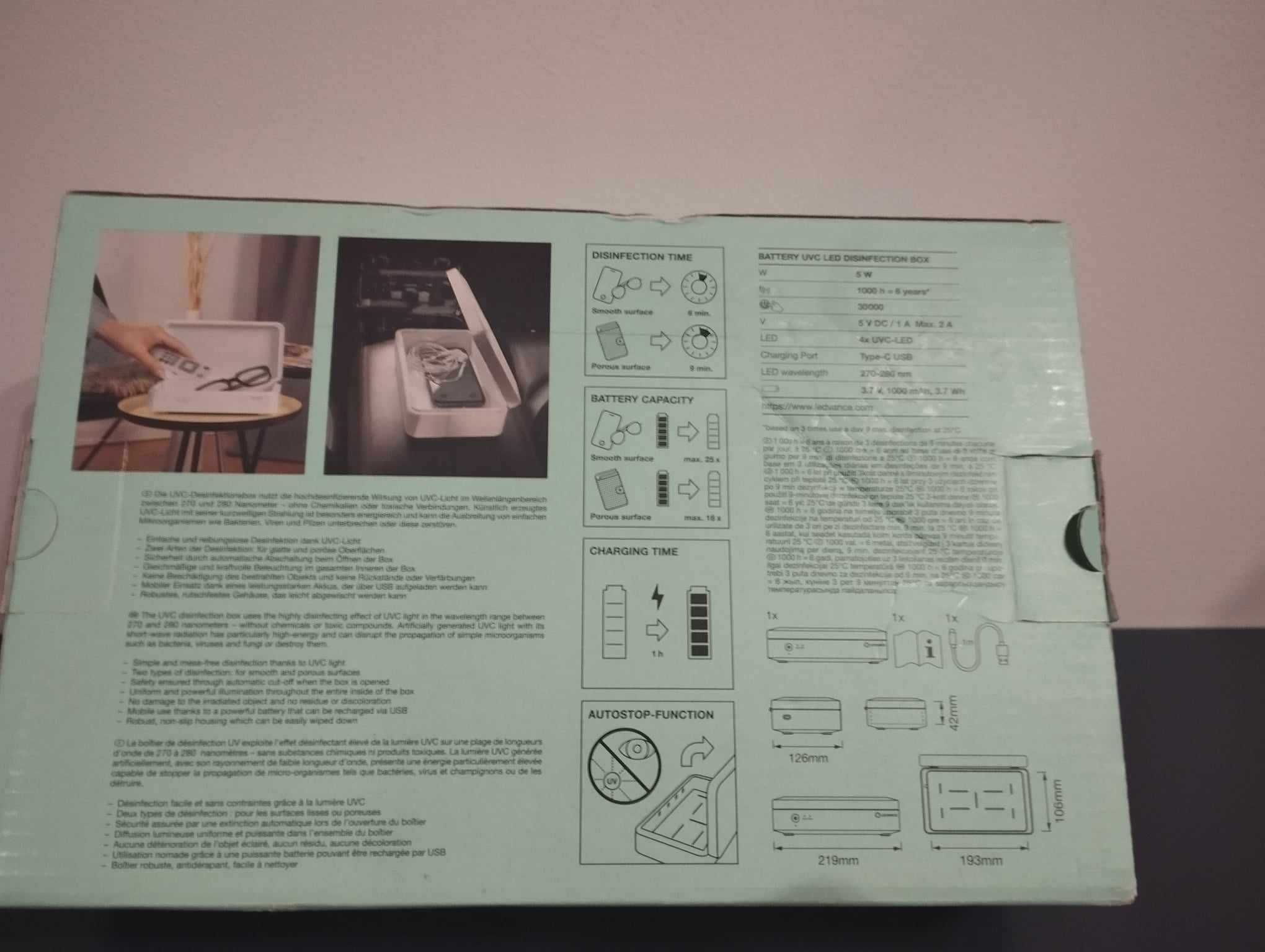 Sterylizator UV Ledvance BOX UV 5W
