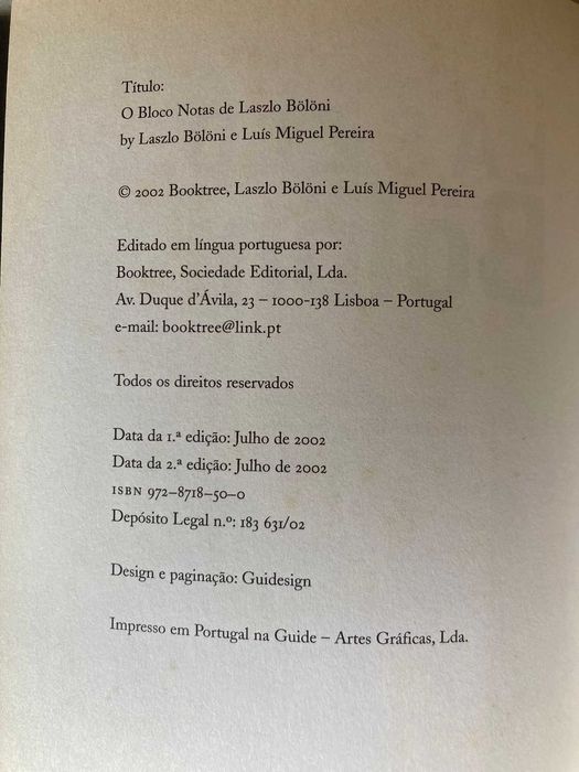 O Bloco de Notas de Laszlo Boloni, de Luís Miguel Carvalho