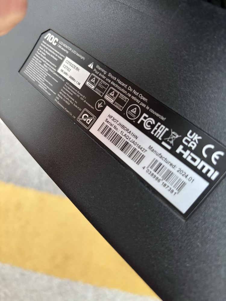 Monitor AOC G2 C27G2ZE 27” zakrzywiony ekran