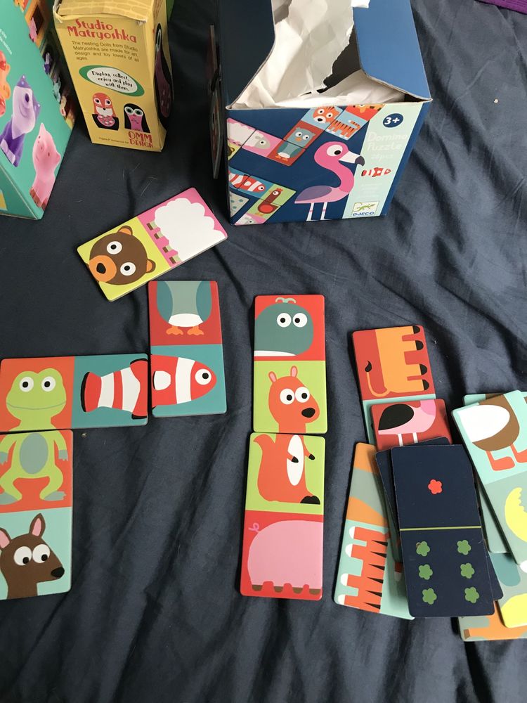 Djeco domino i puzzle animaux zwierzęta montessori
