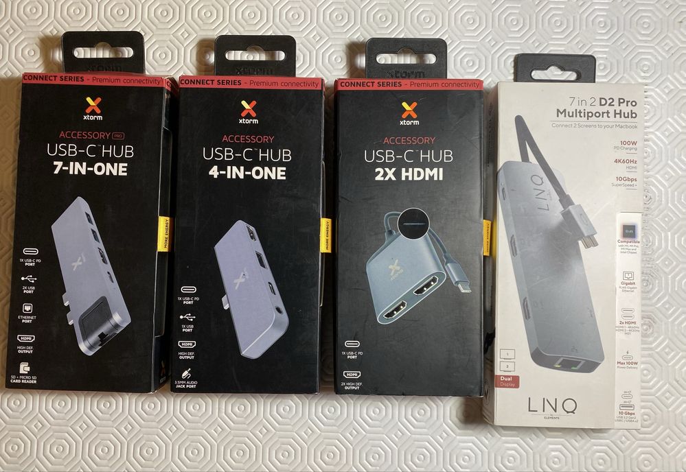 Adaptadores USB-C Hub 7in1/4in1/2xhdmi NOVOS
