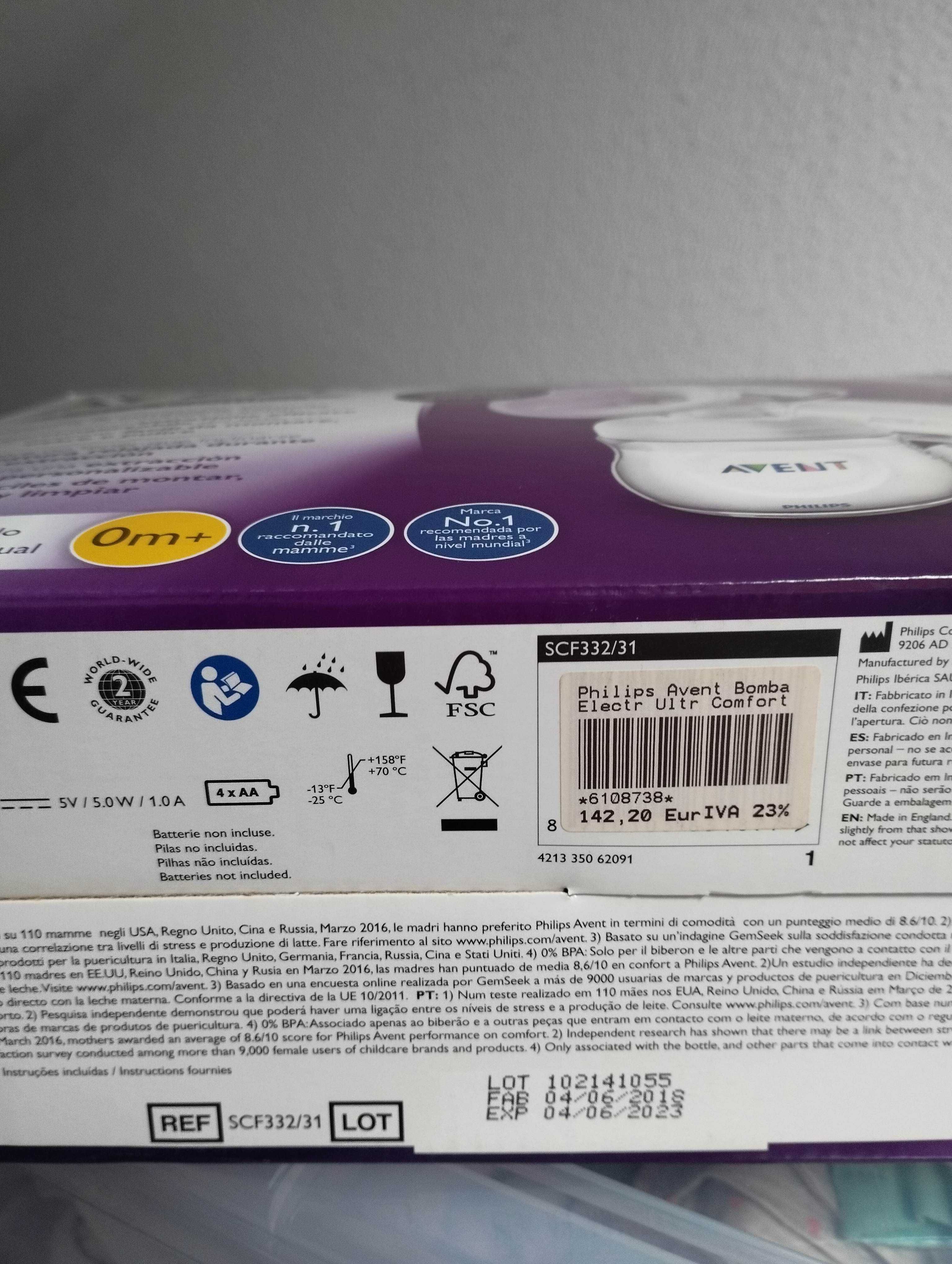 Bomba tira leite elétrica Phillips Avent Ultra Comfort