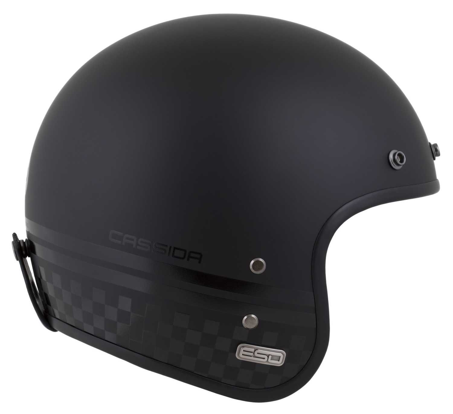 Kask motocyklowy CASSIDA ESO WŁÓKNO szklane pod intercom XS-3XL