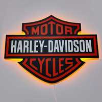 Harley Davidson с подсветкой. Лого Харли Девидсон