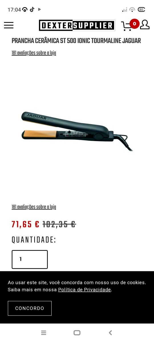 Prancha cabelo jaguar