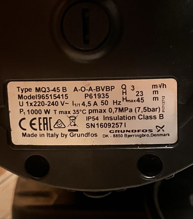 Bomba de Água Grundfos MQ 3-45 Compact  - 230v