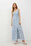 NOWA sukienka maxi GUESS ażurowa koronka długa niebieska eu38 us xs