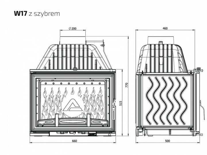 Камінна топка Kawmet w-17 (16.1kw) DEKOR  БЕЗПЛАТНА ДОСТАВКА