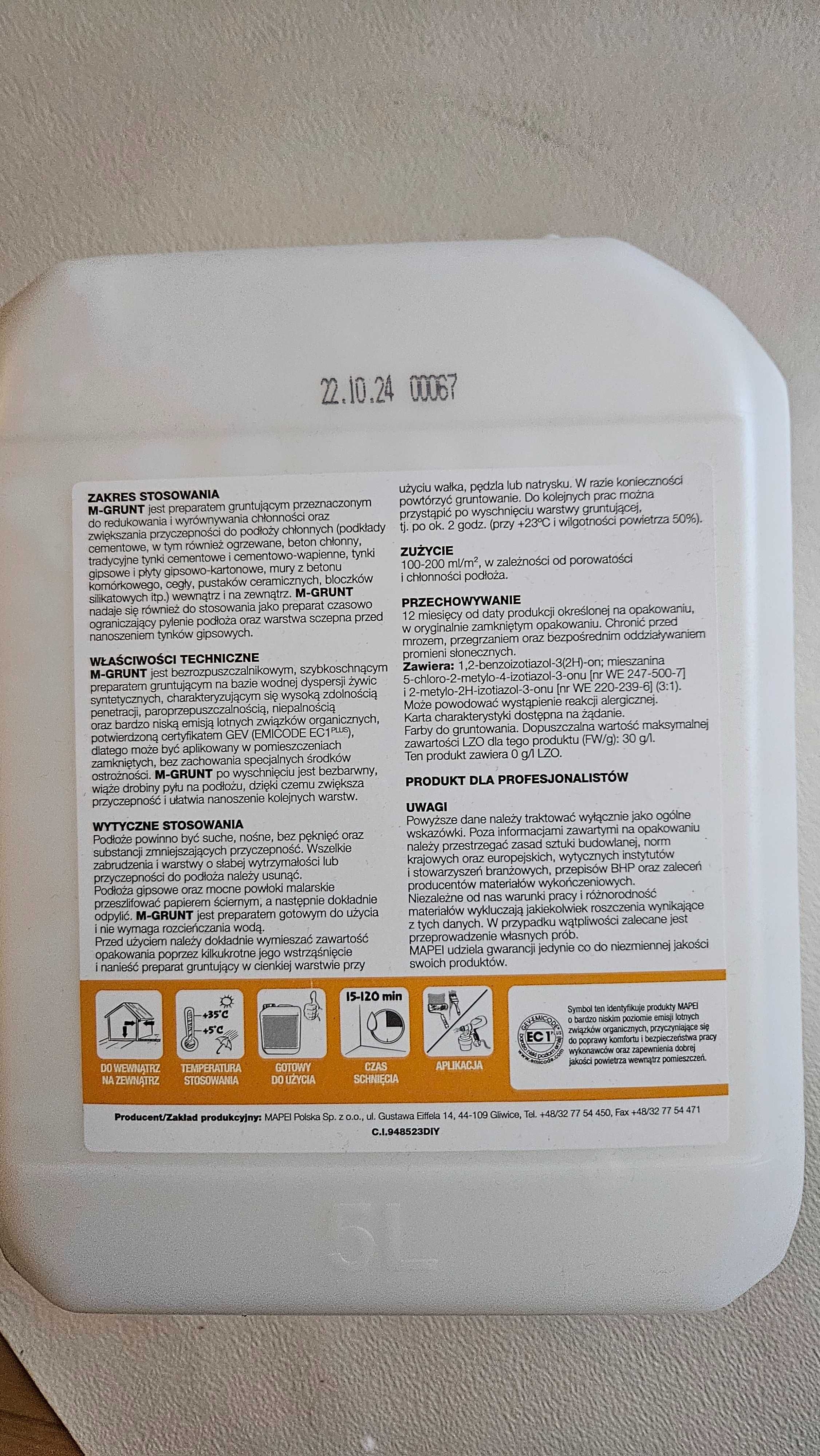 Gładź pod wałek Kreisel 20 kg + Mapei M grunt 5 l